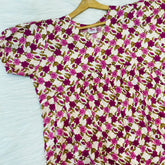 Feeding Frock Alia Cut, Free Size, Ankle Length, Tie-Up, Puff Sleeve Sleepwear in Softest Cotton Fabric (Bra Size 34"-38" | 50”-52″ length)